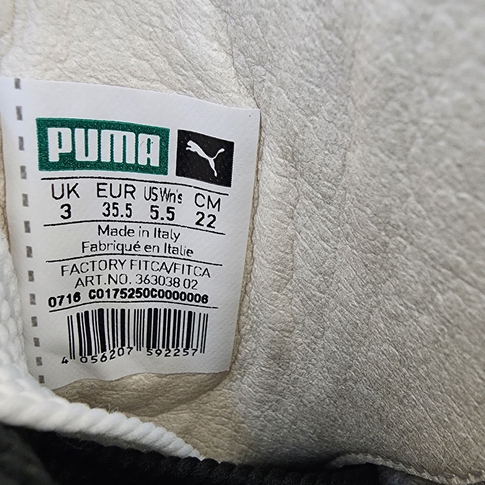 PUMA X FENTY – Leather ankle boot heels, approx. 3.75", white/black, size 5.5 - Picture 13 of 13